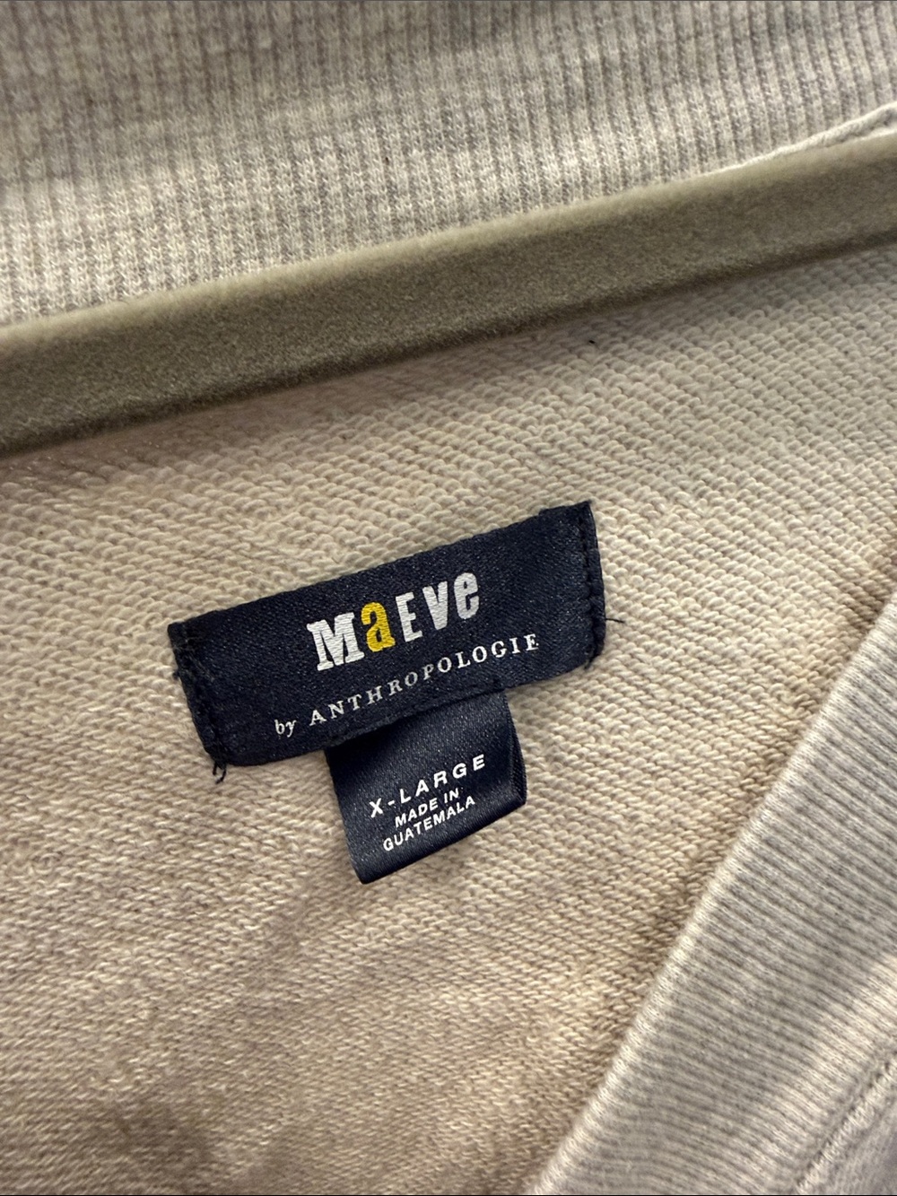 Maeve Neutral Cream Casual VNeck sweatshirt
